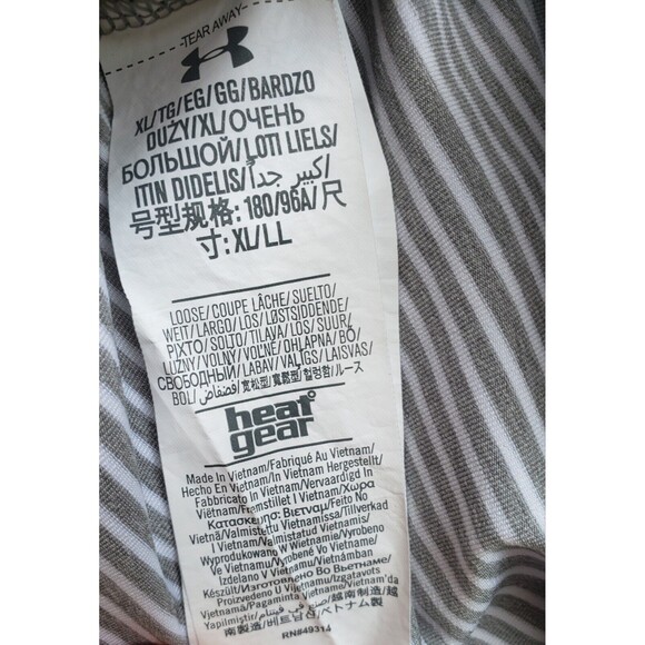 UNDER ARMOUR x WESTMORELAND CC Size XL Gray Racing Stripe Polo Shirt Performance - Picture 9 of 13